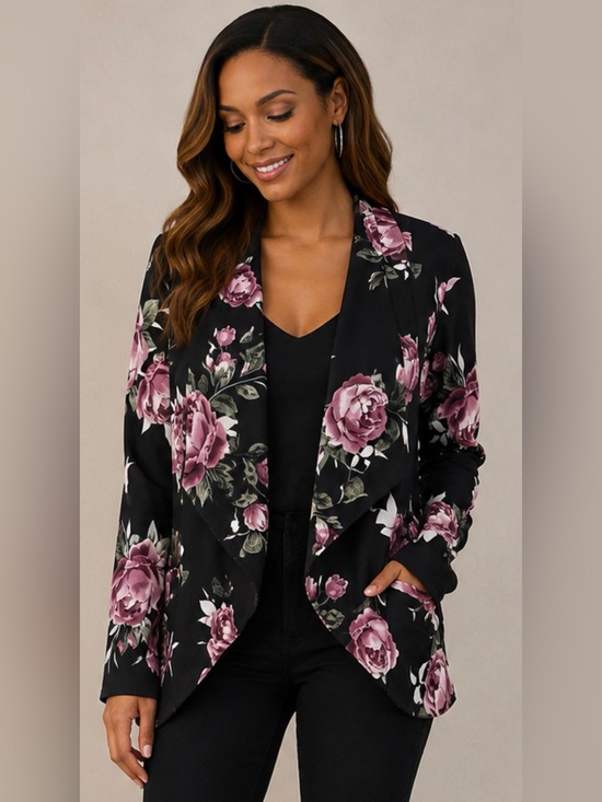 MOA USA Jackets & Blazers - Black and Pink Floral Blazer